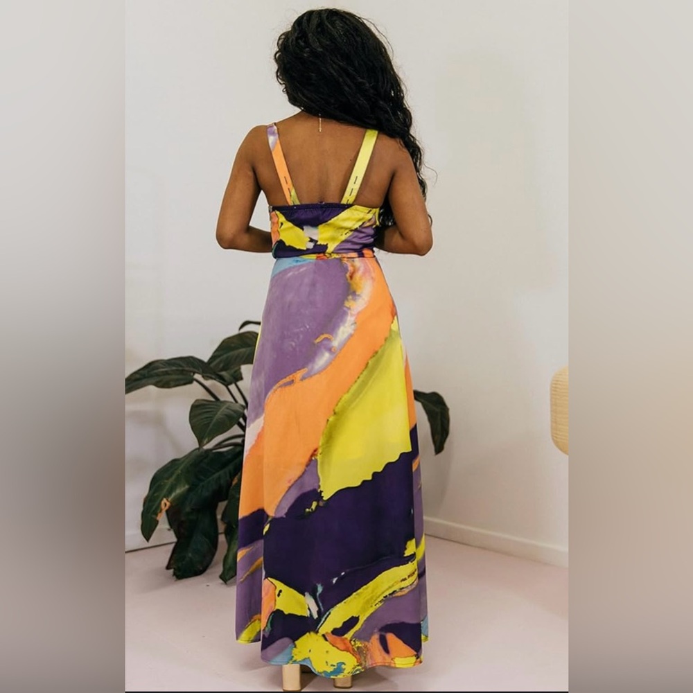 Abstract Multicolor Maxi Dress - Picture 3 of 16